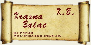 Krasna Balać vizit kartica